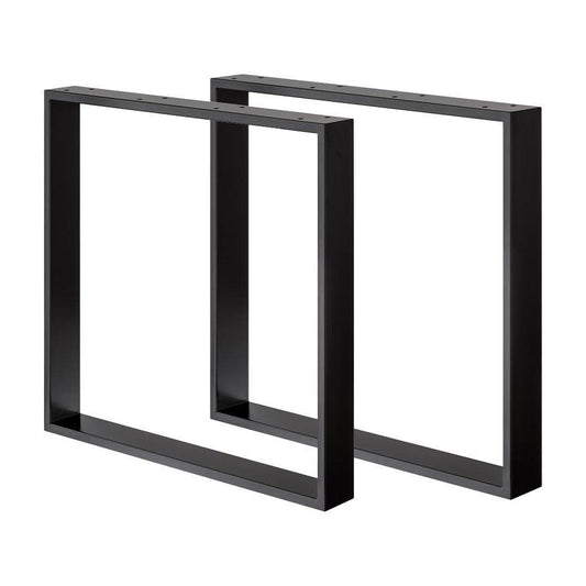 Stalen U tafelpoot zwart 80 bij 8 cm en hoogte 72 cm  (2 x 8 cm) - 2 stuks
