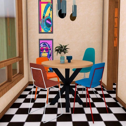 Stalen matrix zwart spinpoot 80 bij 80 cm en hoogte 72 cm  (8 x 8 cm)