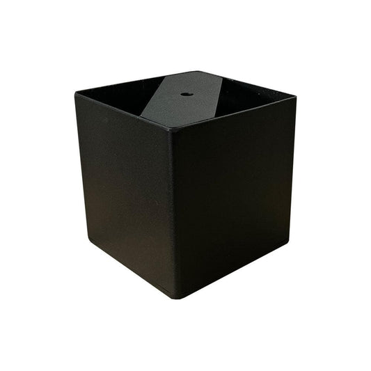 Stalen meubelpoot zwart vierkant 10 bij 10 cm en hoogte 10 cm  (set van 4 stuks)