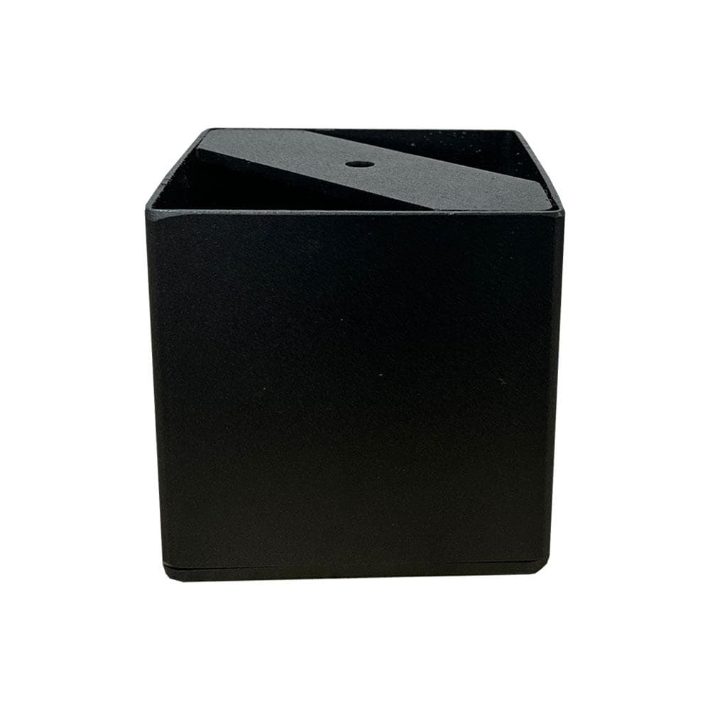 Stalen meubelpoot zwart vierkant 10 bij 10 cm en hoogte 10 cm  (set van 4 stuks)