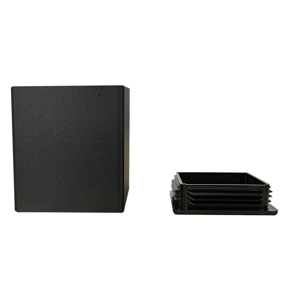 Stalen meubelpoot zwart vierkant 10 bij 10 cm en hoogte 13 cm  (set van 4 stuks)