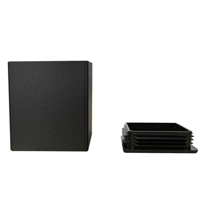 Stalen meubelpoot zwart vierkant 10 bij 10 cm en hoogte 13 cm  (set van 4 stuks)