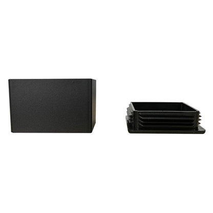Stalen meubelpoot zwart vierkant 10 bij 10 cm en hoogte 5 cm  (set van 4 stuks)