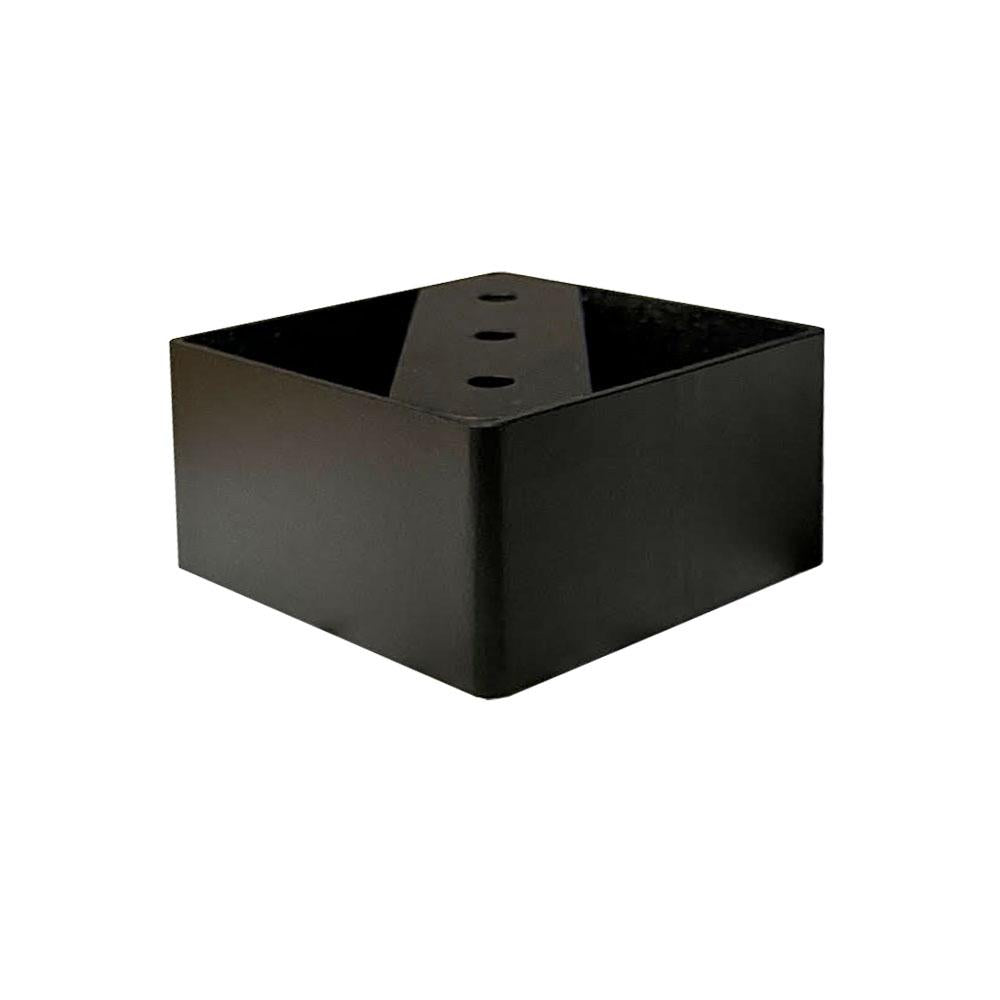 Stalen meubelpoot zwart vierkant 8 bij 8 cm en hoogte 5 cm  (set van 0 stuks)