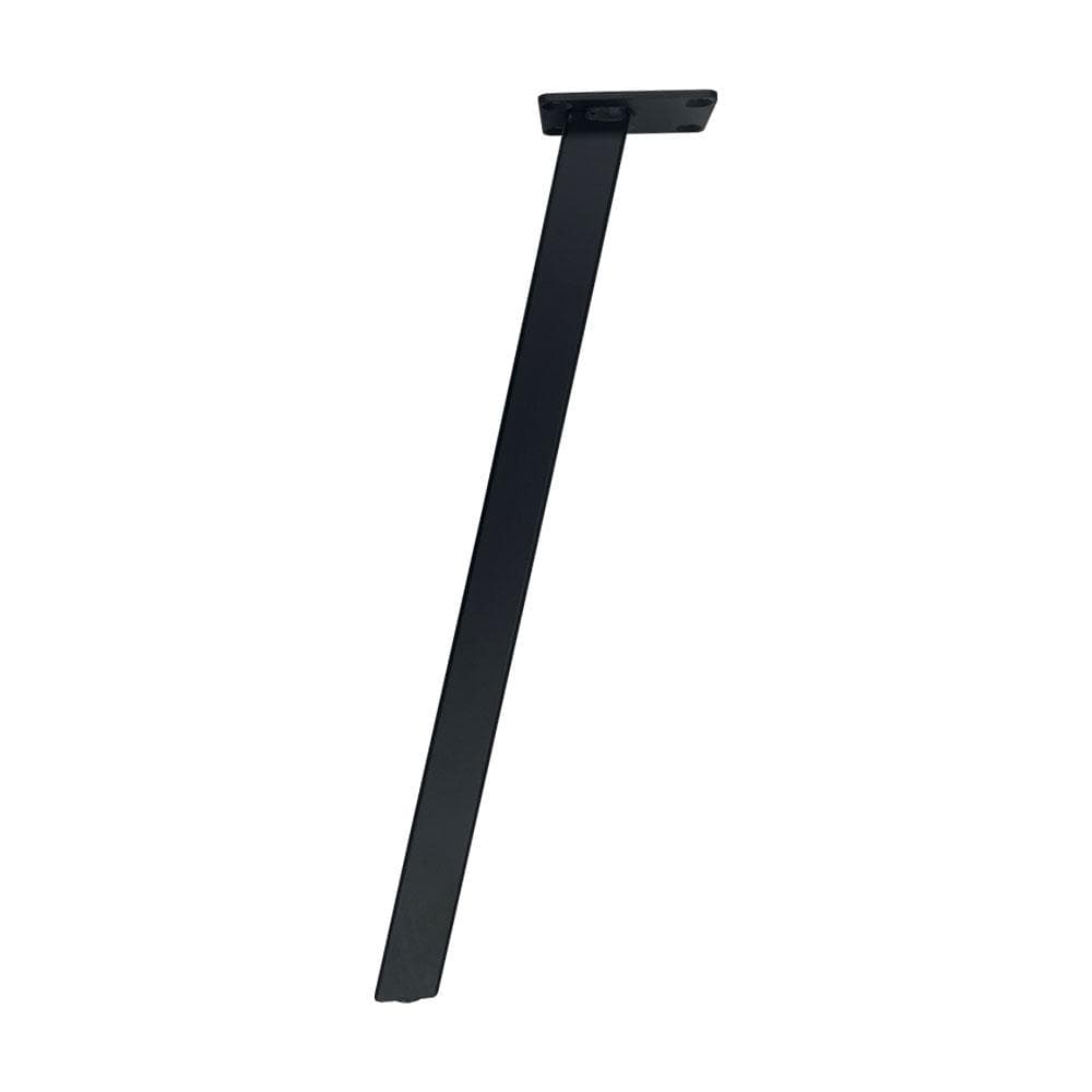 Stalen schuine meubelpoot zwart vierkant 2,5 bij 2,5 cm en hoogte 42 cm  (set van 4 stuks)