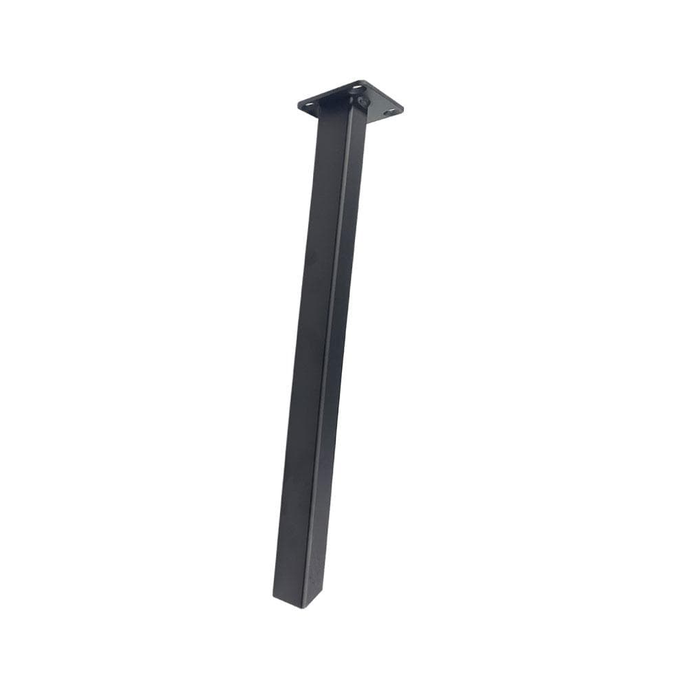 Stalen schuine meubelpoot zwart vierkant 2,5 bij 2,5 cm en hoogte 36 cm  (set van 4 stuks)