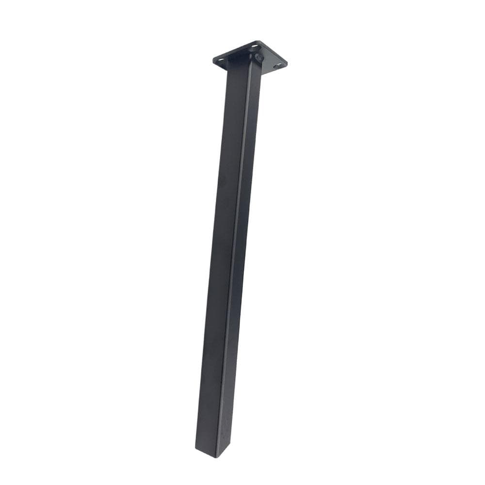 Stalen schuine meubelpoot zwart vierkant 2,5 bij 2,5 cm en hoogte 42 cm  (set van 4 stuks)