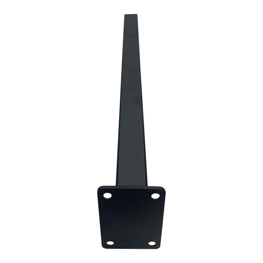 Stalen schuine meubelpoot zwart vierkant 2,5 bij 2,5 cm en hoogte 42 cm  (set van 4 stuks)