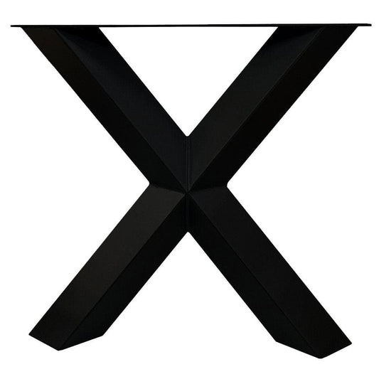 Stalen X tafelpoot diamant 75 bij 14 cm en hoogte 72 cm zwart (10 x 10 cm) (set van 2 stuks)