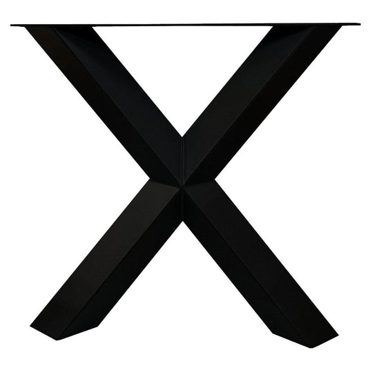Stalen X tafelpoot diamant 75 bij 14 cm en hoogte 72 cm zwart (8 x 8 cm) (set van 2 stuks)