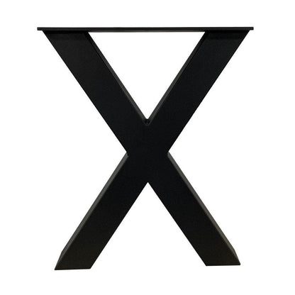 Stalen x-poot zwart x vorm 33 bij 6 cm en hoogte 41 cm  (6 x 6 cm) - 2 stuks