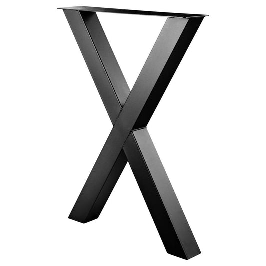 Stalen X tafelpoot zwart 78 bij 10 cm en hoogte 105 cm  (10 x 10 cm) (set van 2 stuks)