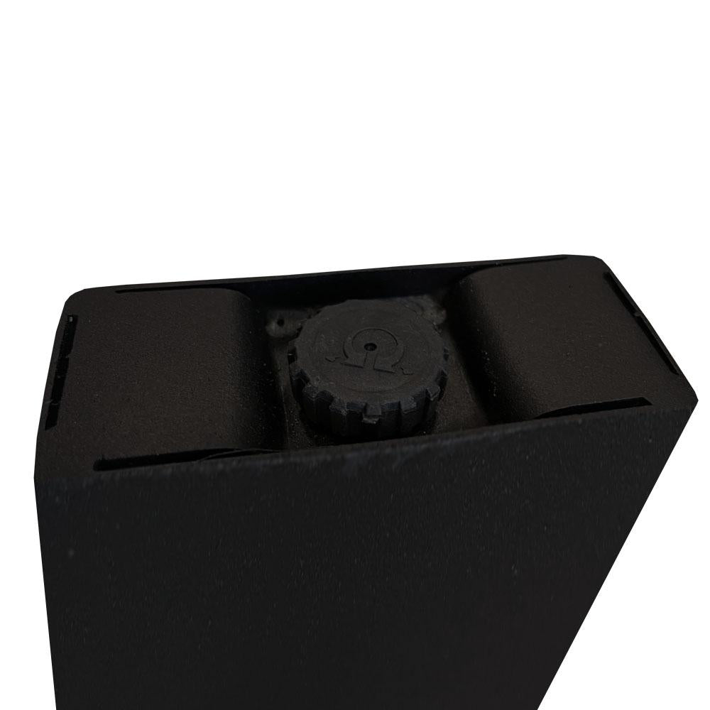 Zwarte stalen trapezium tafelpoot voor buiten 72 cm (koker 10 x 4) (set van 2 stuks)
