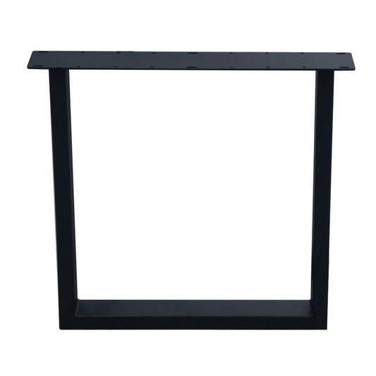 Zwarte stalen U tafelpoot voor buiten 72 cm (koker 10 x 4) (set van 2 stuks)