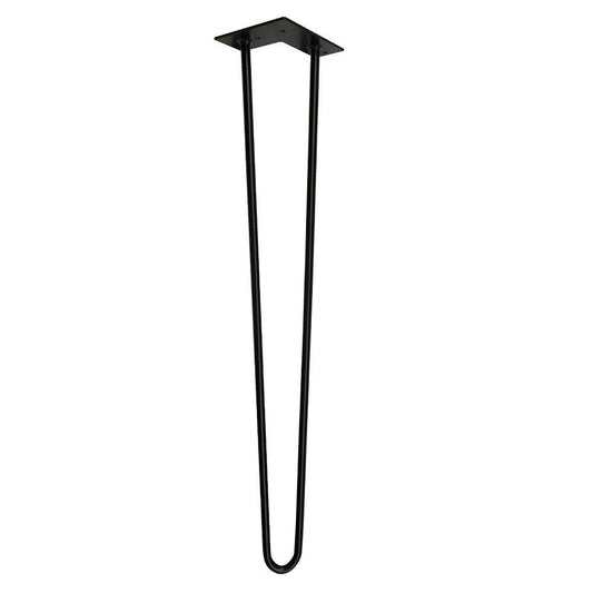 Massief zwarte hairpin tafelpoot 71 cm (set van 4 stuks)