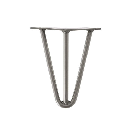 Raw steel massieve 3-punt hairpin tafelpoot 20 cm (set van 4 stuks)