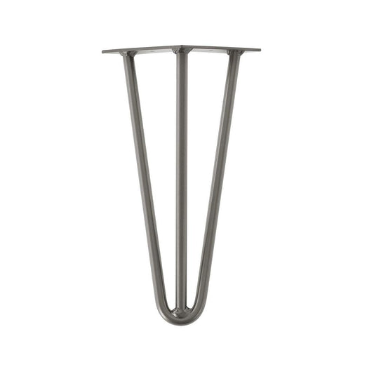 Raw steel massieve 3-punt hairpin tafelpoot 30 cm (set van 4 stuks)