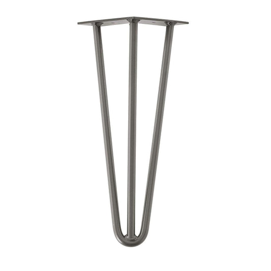 Raw steel massieve 3-punt hairpin tafelpoot 35 cm (set van 4 stuks)