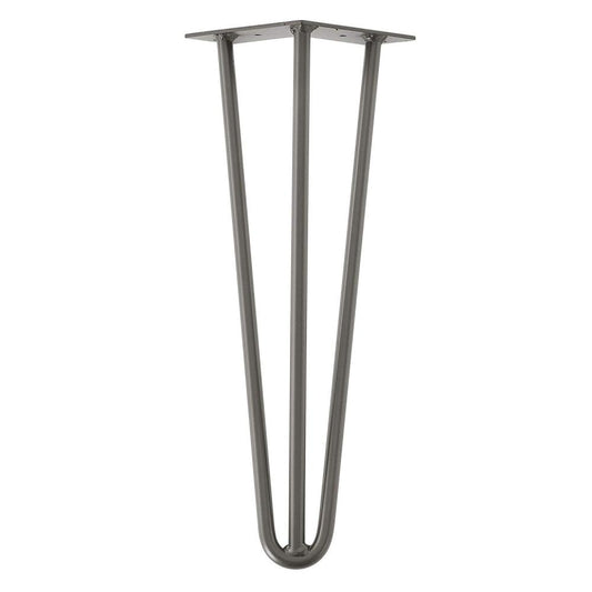 Raw steel massieve 3-punt hairpin tafelpoot 40 cm (set van 4 stuks)