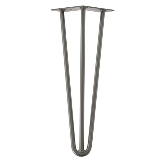 Raw steel massieve 3-punt hairpin tafelpoot 45 cm (set van 4 stuks)