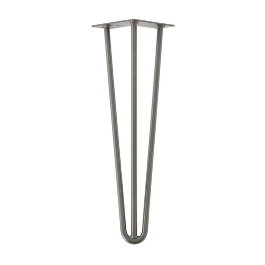 Raw steel massieve 3-punt hairpin tafelpoot 60 cm (set van 4 stuks)