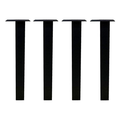 Set 4 zwarte rechte tafelpoten 72 cm (koker 8 x 8 cm)