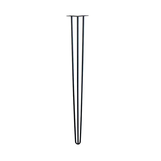 Zwarte massieve 3-punt hairpin tafelpoot 110 cm (set van 4 stuks)