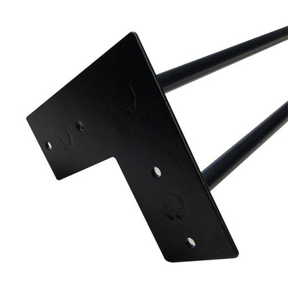 Zwarte massieve 3-punt hairpin tafelpoot 110 cm (set van 4 stuks)