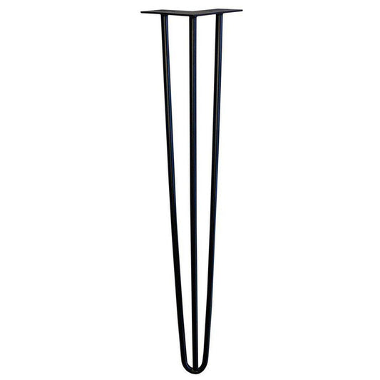 Zwarte massieve 3-punt hairpin tafelpoot 75 cm (set van 4 stuks)