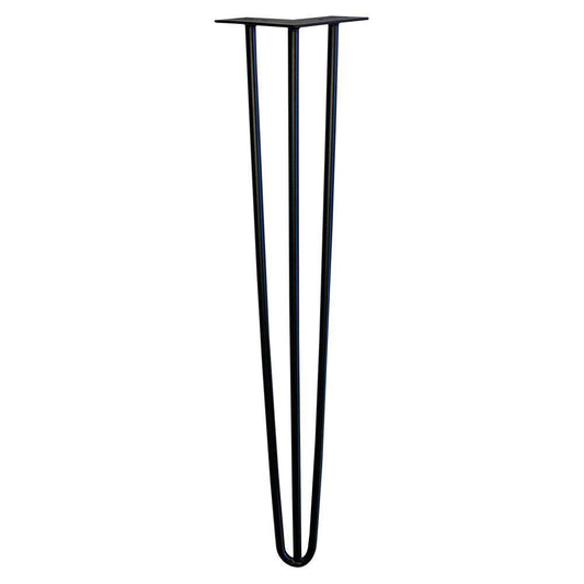 Zwarte massieve 3-punt hairpin tafelpoot 71 cm (set van 4 stuks)