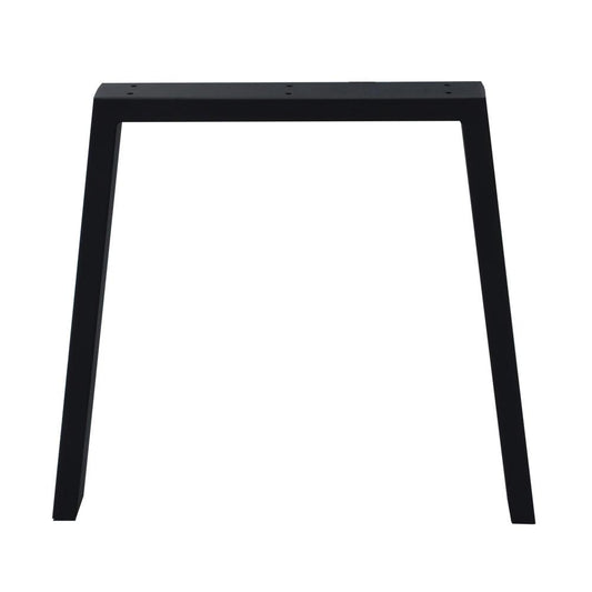 Zwarte stalen trapezium tafelpoot 72 cm (koker 10 x 4) (set van 2 stuks)