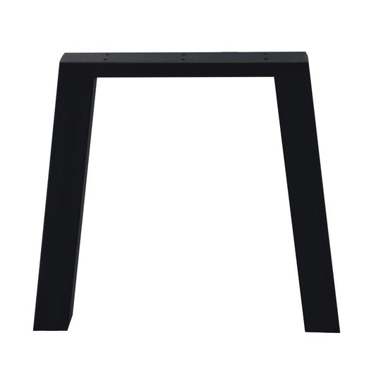 Zwarte stalen trapezium tafelpoot 72 cm (koker 10 x 10) (set van 2 stuks)
