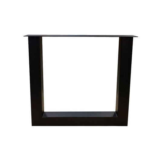 Zwarte U tafelpoot 73 cm (koker 8 x 8) (set van 2 stuks)