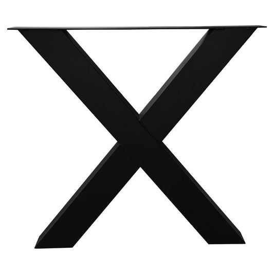 Zwarte X tafelpoot 72 cm (koker 10 x 10 cm) (set van 2 stuks)